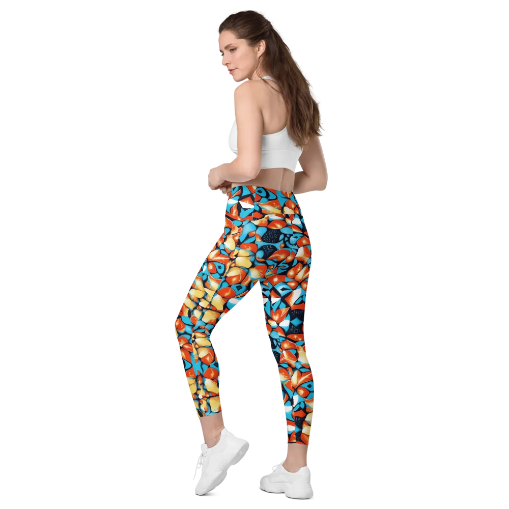Flamegarden on Leggings with Pockets — Left Back