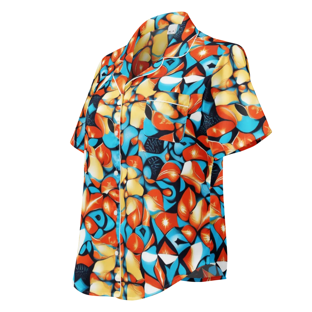 Flamegarden on Women's Short Sleeve Pajama Top — Left Front