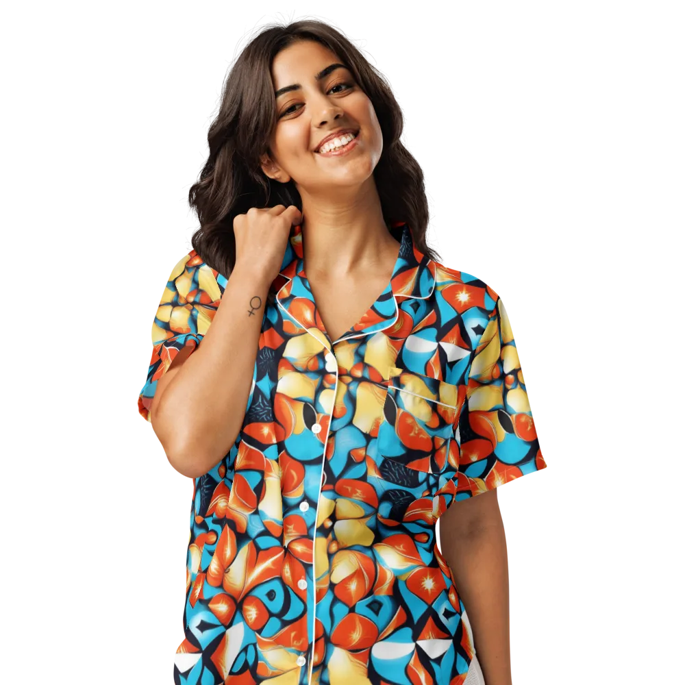 Flamegarden on Women's Short Sleeve Pajama Top — Front
