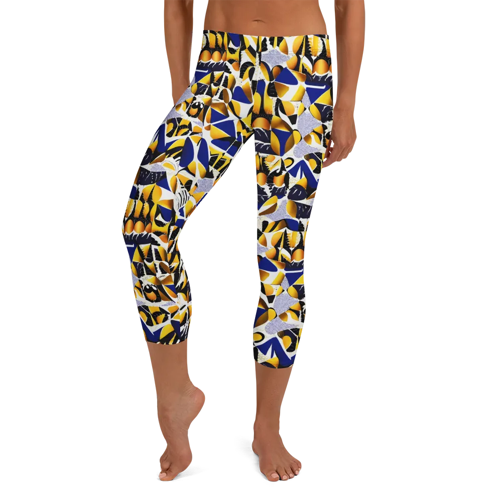 Marigold Current on Capri Leggings — Front