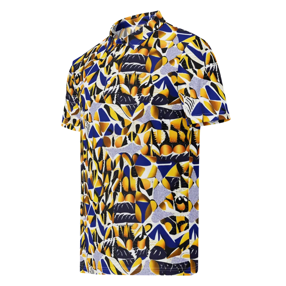 Marigold Current on Men's Slim Fit Polo Shirt — Left Front