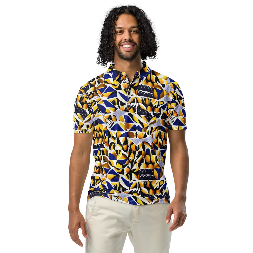 Marigold Current on Men's Slim Fit Polo Shirt — Front