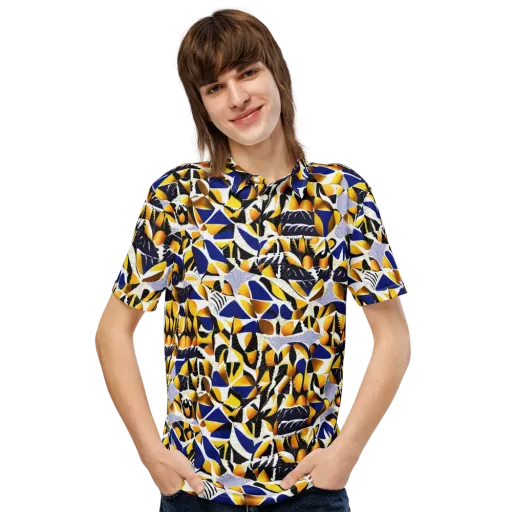 Marigold Current on a Men's Slim Fit Polo Shirt
