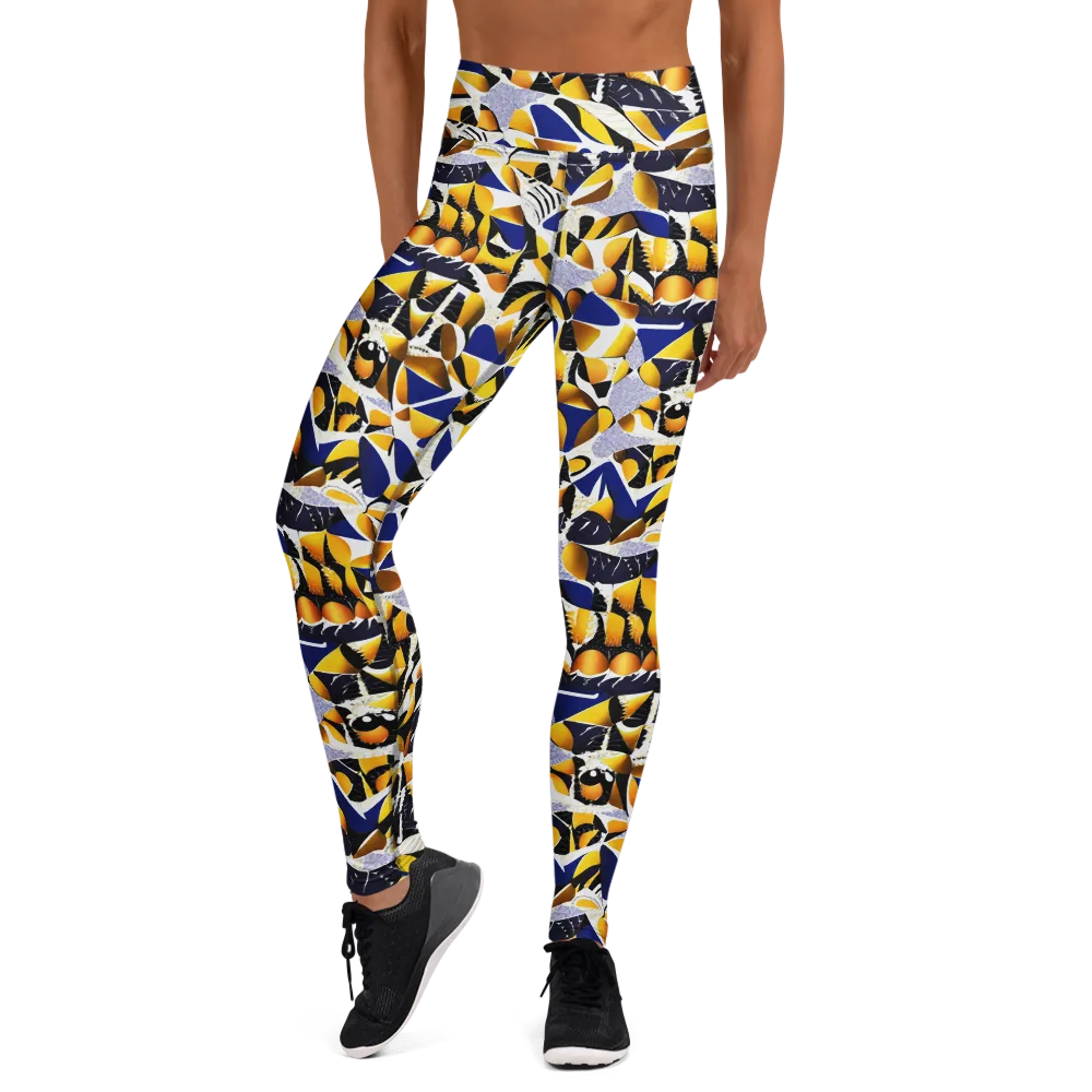 Marigold Current on Yoga Leggings — Front