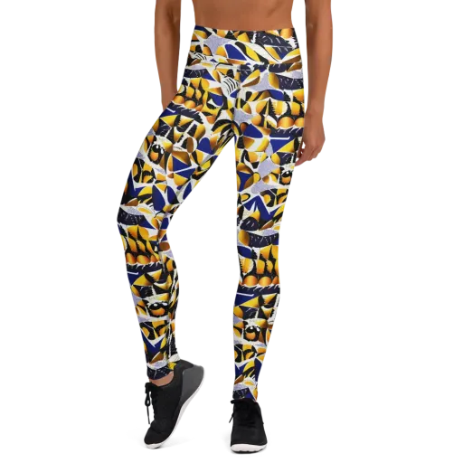 Marigold Current on a Yoga Leggings