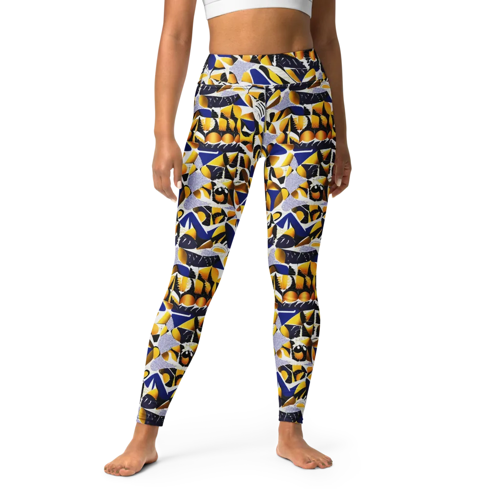 Marigold Current on Yoga Leggings — Front