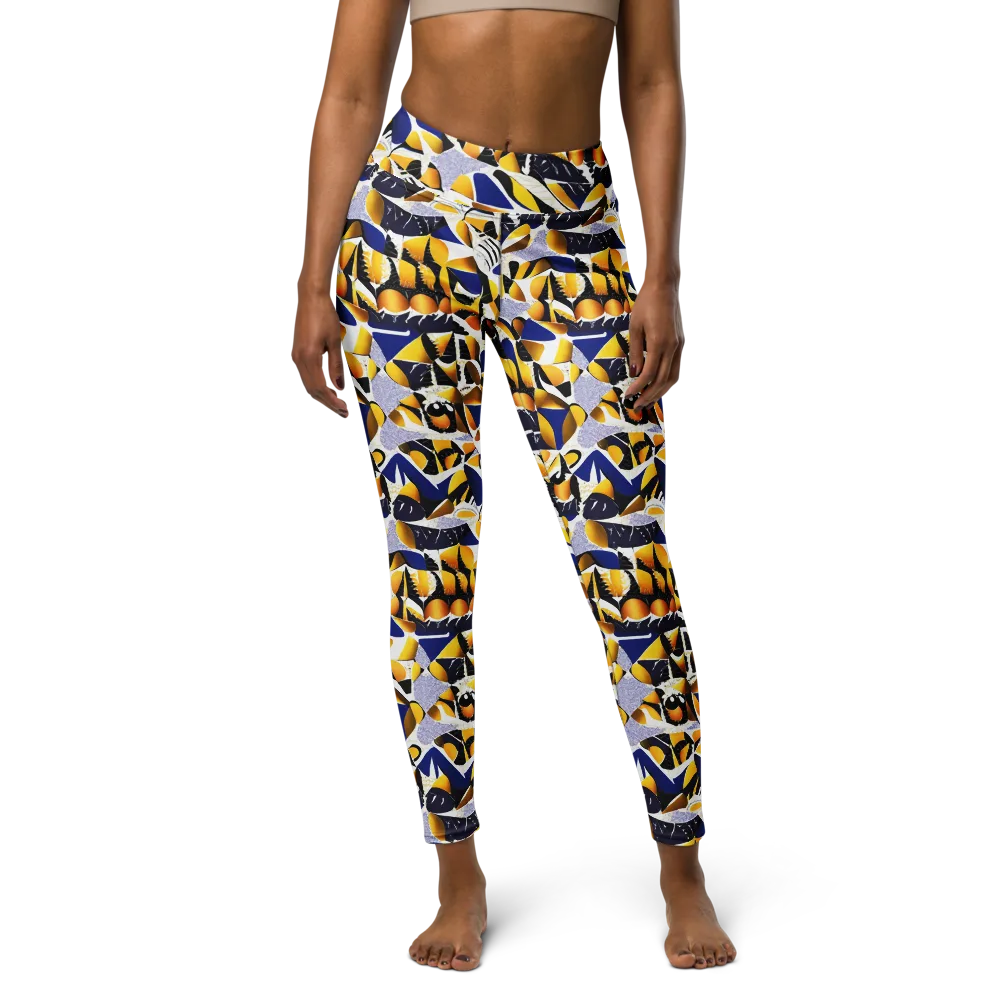 Marigold Current on Yoga Leggings — Front