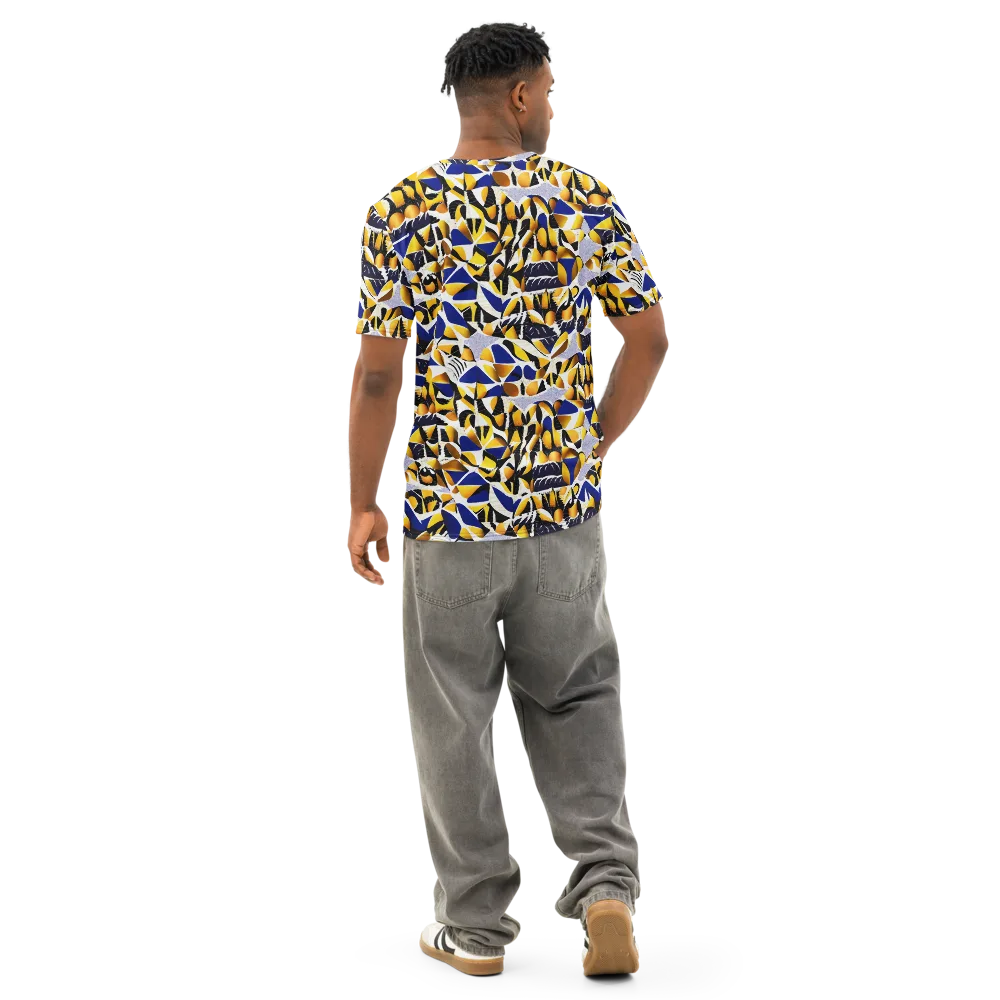 Marigold Current on Men's Cotton Crew Neck T-Shirt — Back