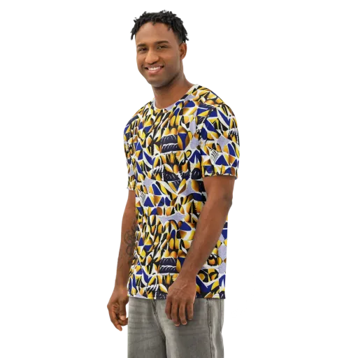 Marigold Current on a Men's Cotton Crew Neck T-Shirt