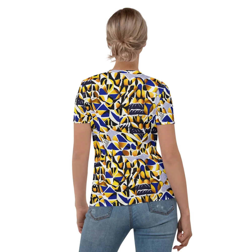 Marigold Current on Women's Crew Neck T-Shirt — Back