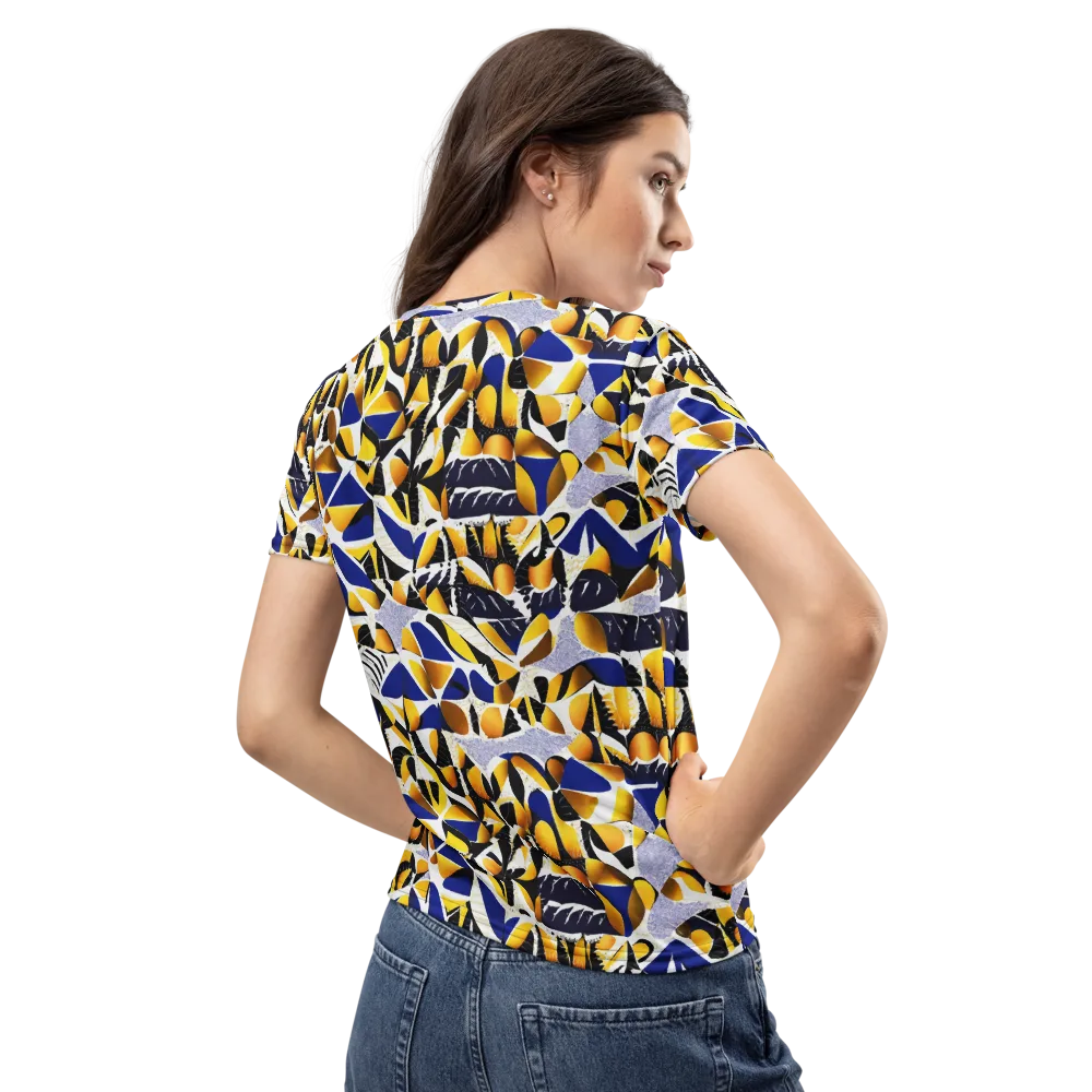 Marigold Current on Women's Crew Neck T-Shirt — Back