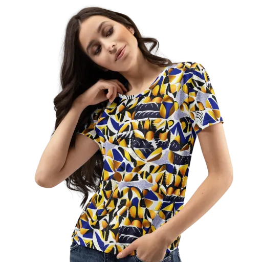 Marigold Current on a Women's Crew Neck T-Shirt