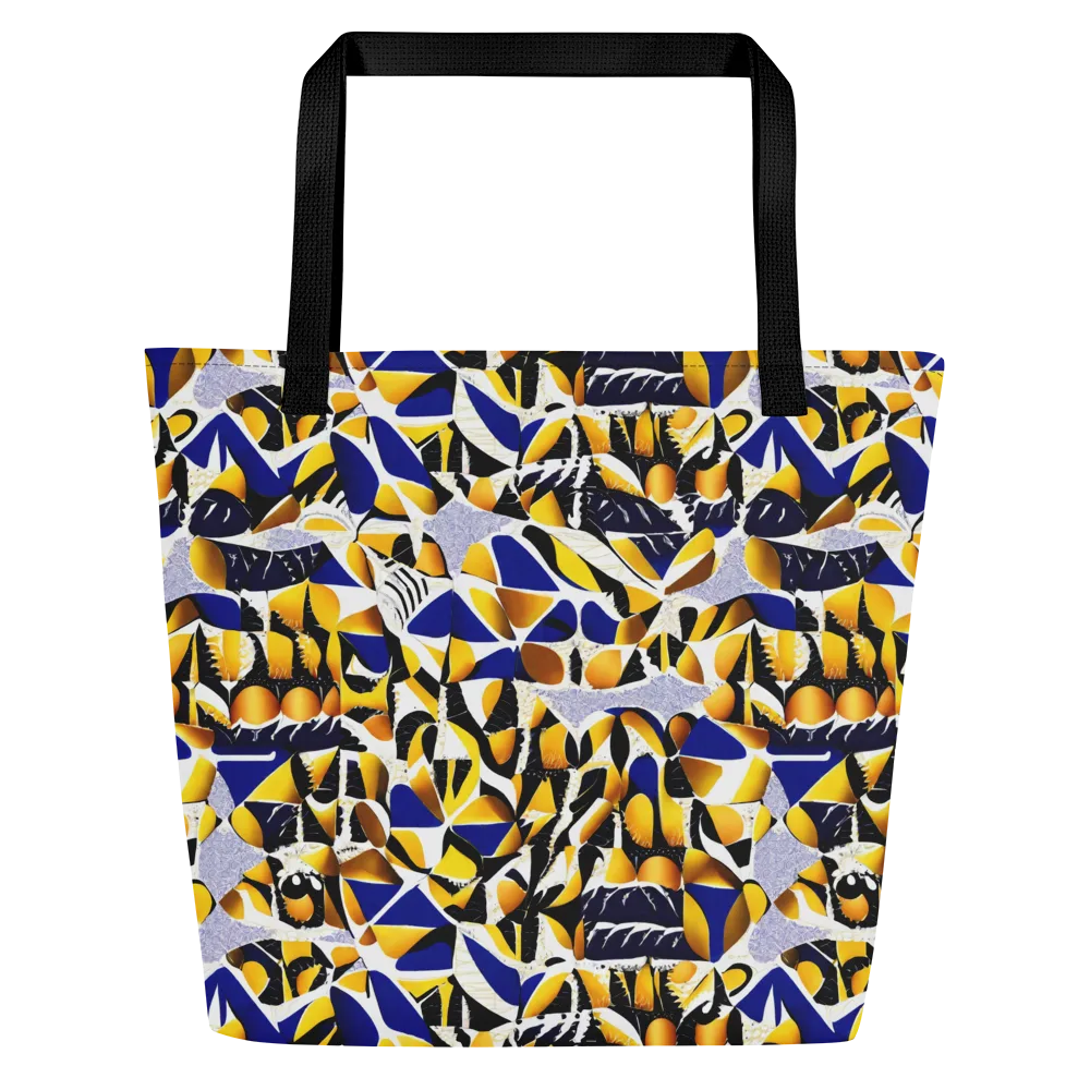 Marigold Current on Large Tote Bag W/ Pocket — Front