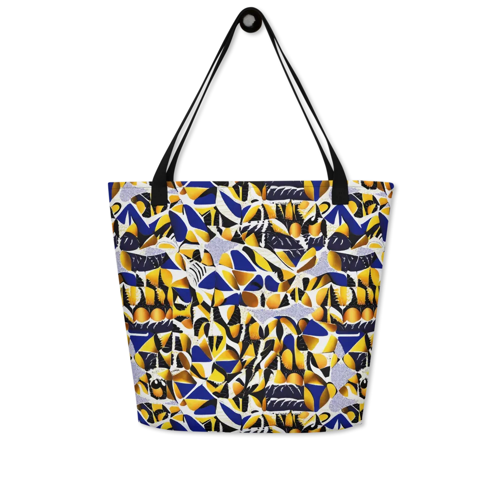 Marigold Current on Large Tote Bag W/ Pocket — Front