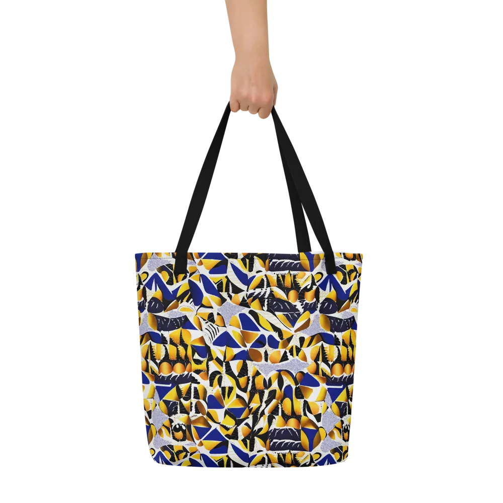 Marigold Current on Large Tote Bag W/ Pocket — Front