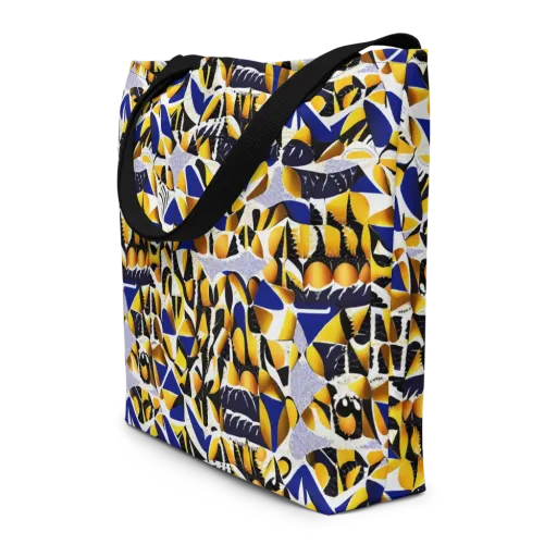 Marigold Current on a Large Tote Bag W/ Pocket