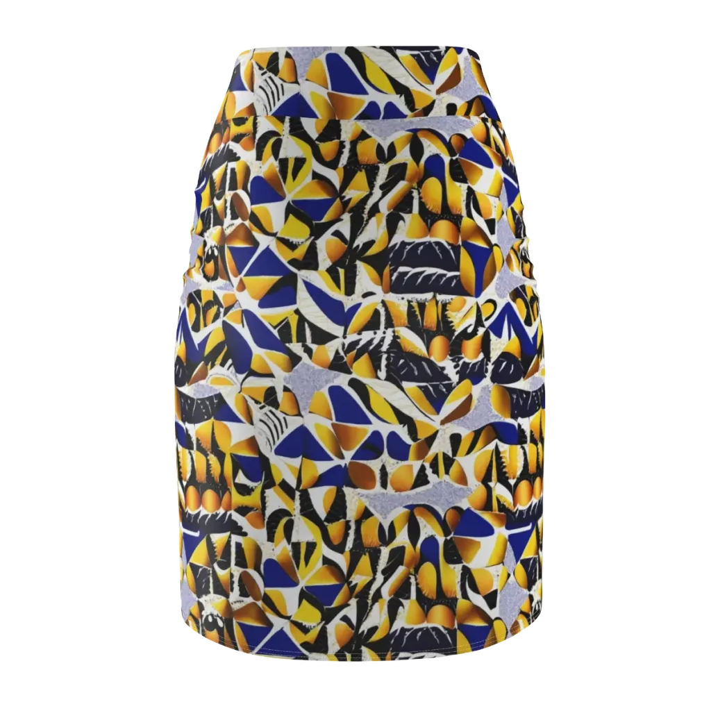 Marigold Current on Pencil Skirt — Back