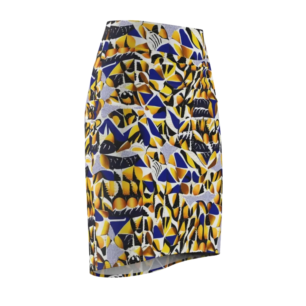 Marigold Current on Pencil Skirt — Front Side