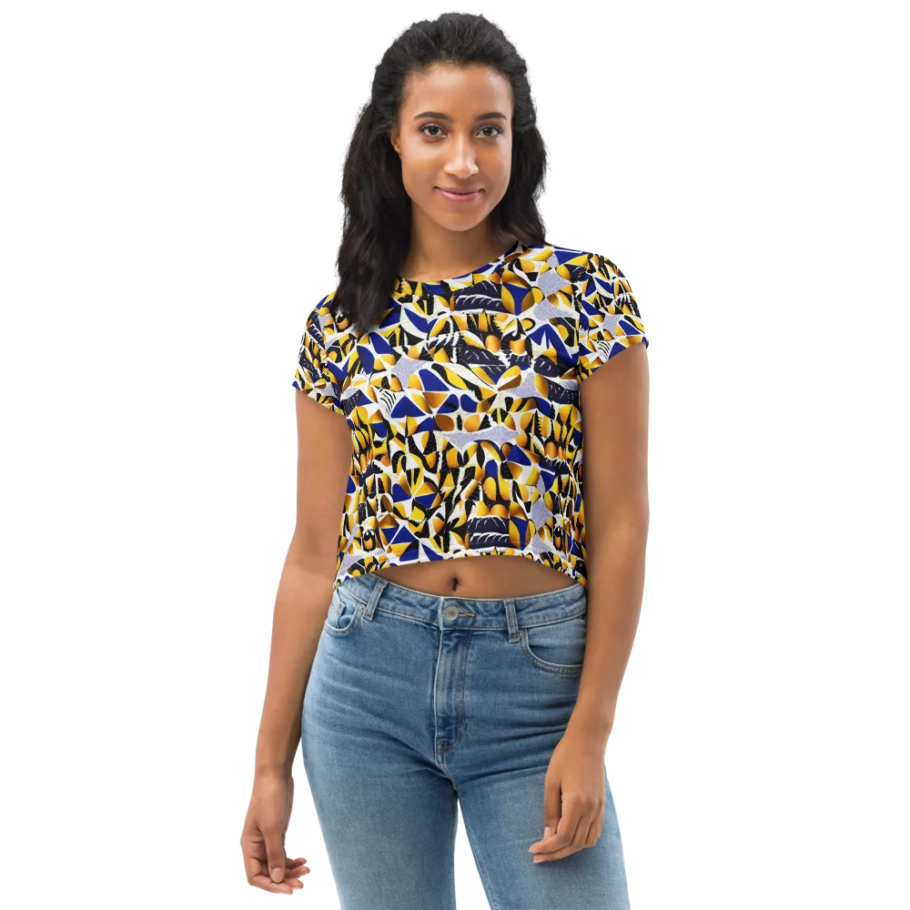 Marigold Current on Crop Tee — Front