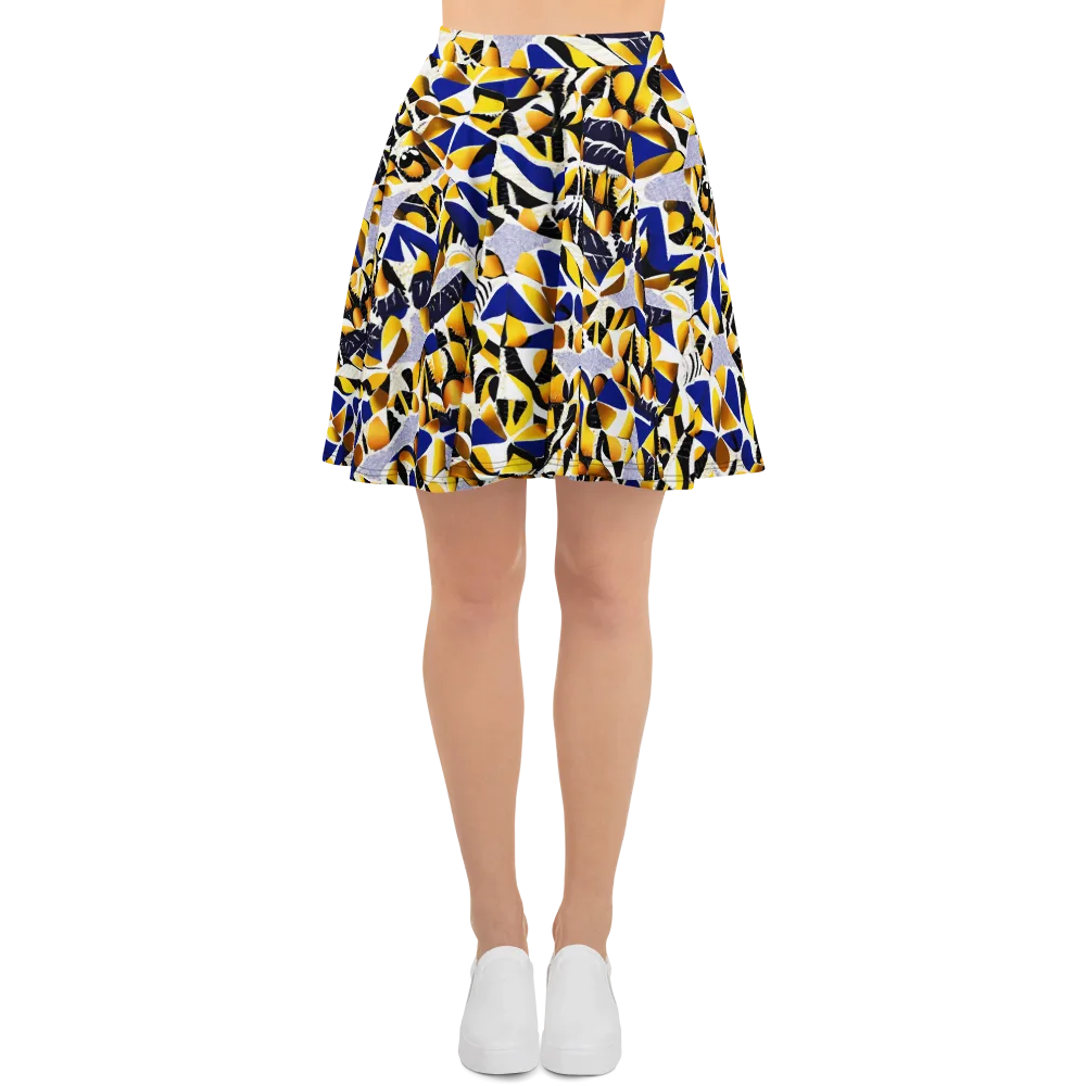 Marigold Current on Skater Skirt — Front