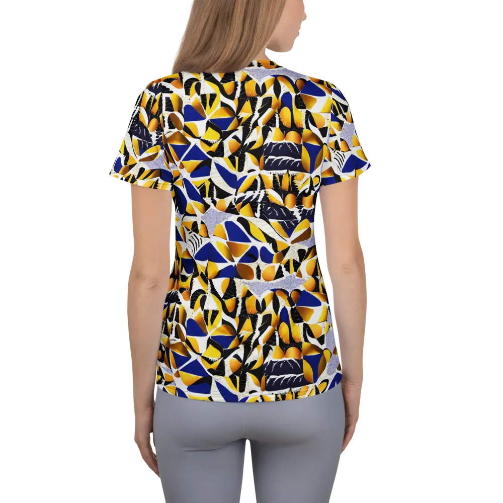 Marigold Current on Women's Athletic T-Shirt — Back