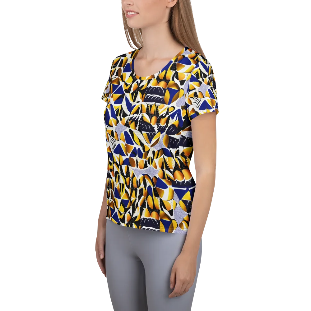 Marigold Current on Women's Athletic T-Shirt — Left