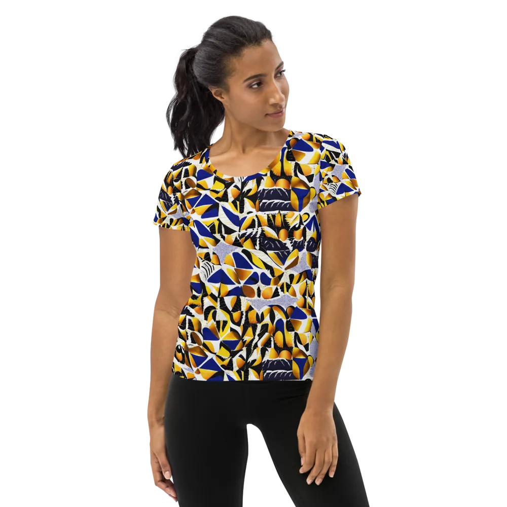 Marigold Current on Women's Athletic T-Shirt — Front