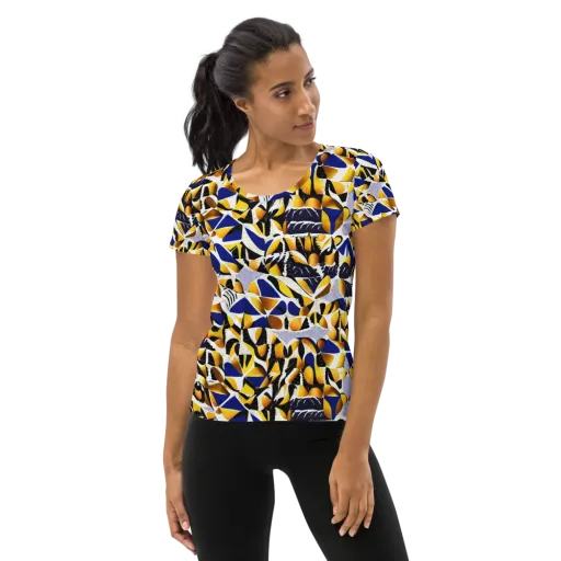 Marigold Current on a Women's Athletic T-Shirt