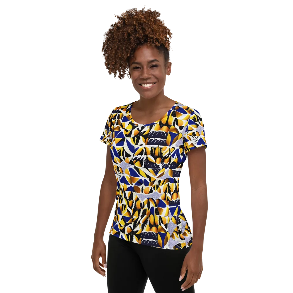 Marigold Current on Women's Athletic T-Shirt — Left