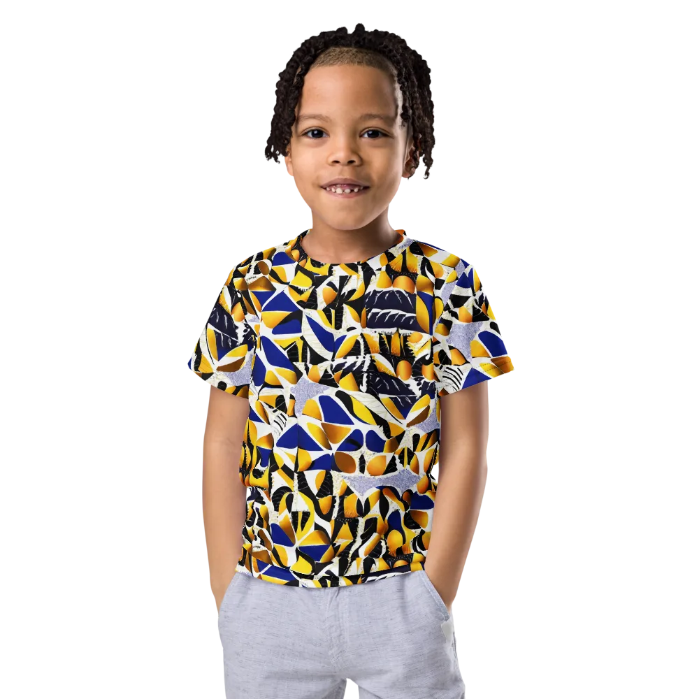 Marigold Current on Kids Crew Neck T-Shirt — Front