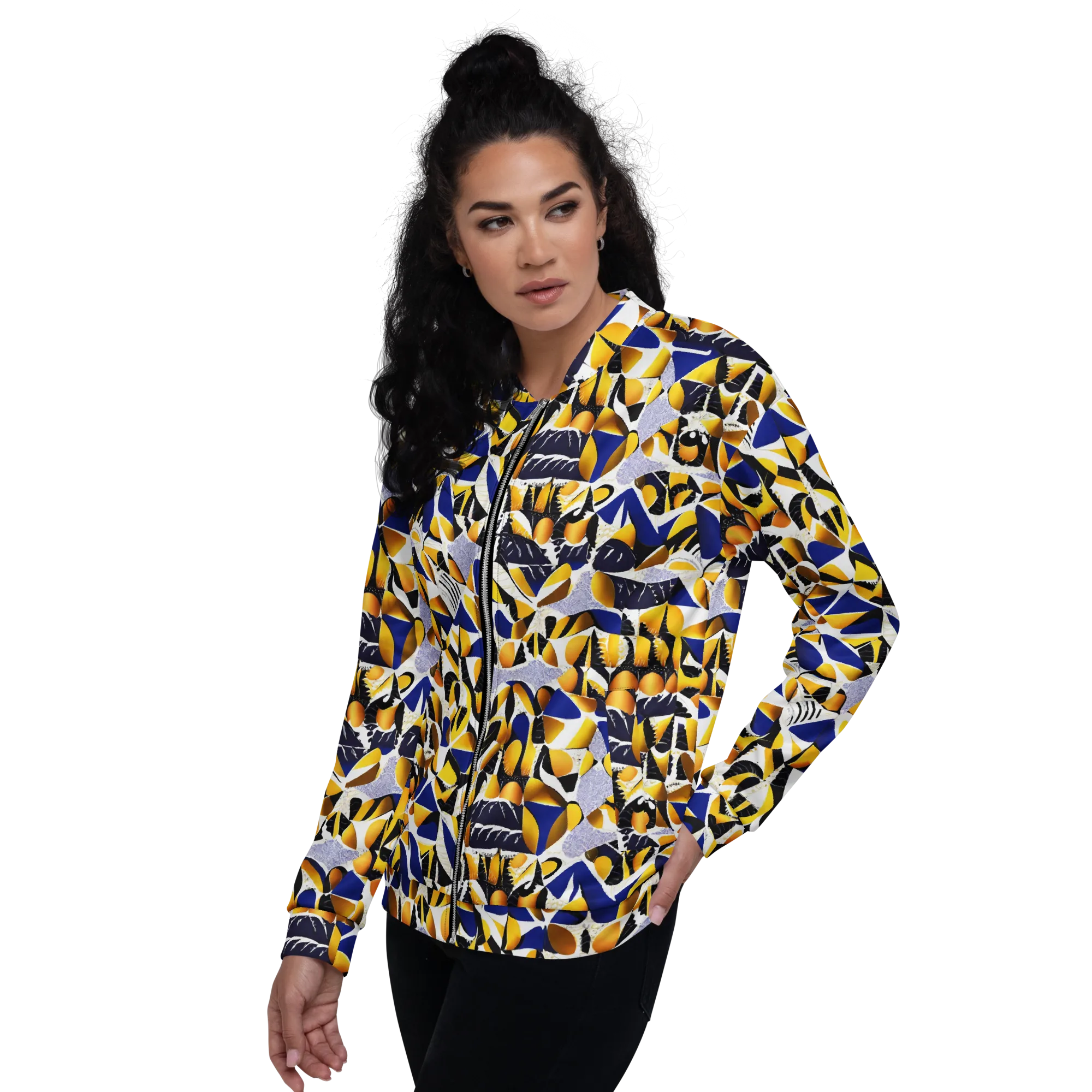 Marigold Current on Bomber Jacket — Left