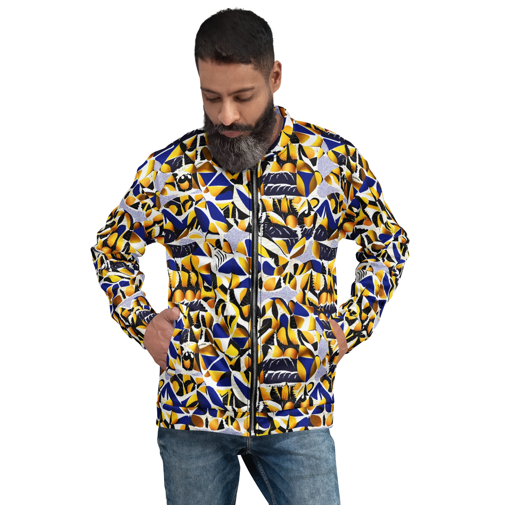 Marigold Current on Bomber Jacket — Front