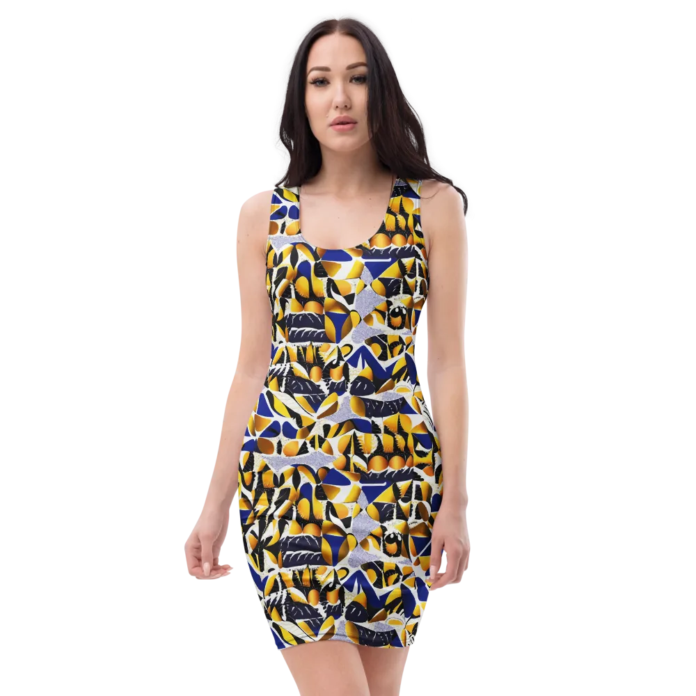 Marigold Current on Bodycon Dress — Front