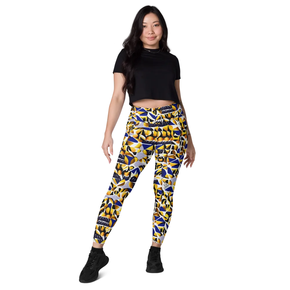 Marigold Current on Leggings with Pockets — Front