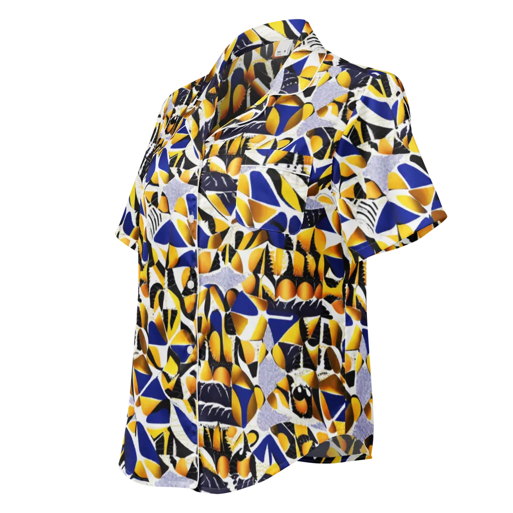 Marigold Current on Women's Short Sleeve Pajama Top — Left Front