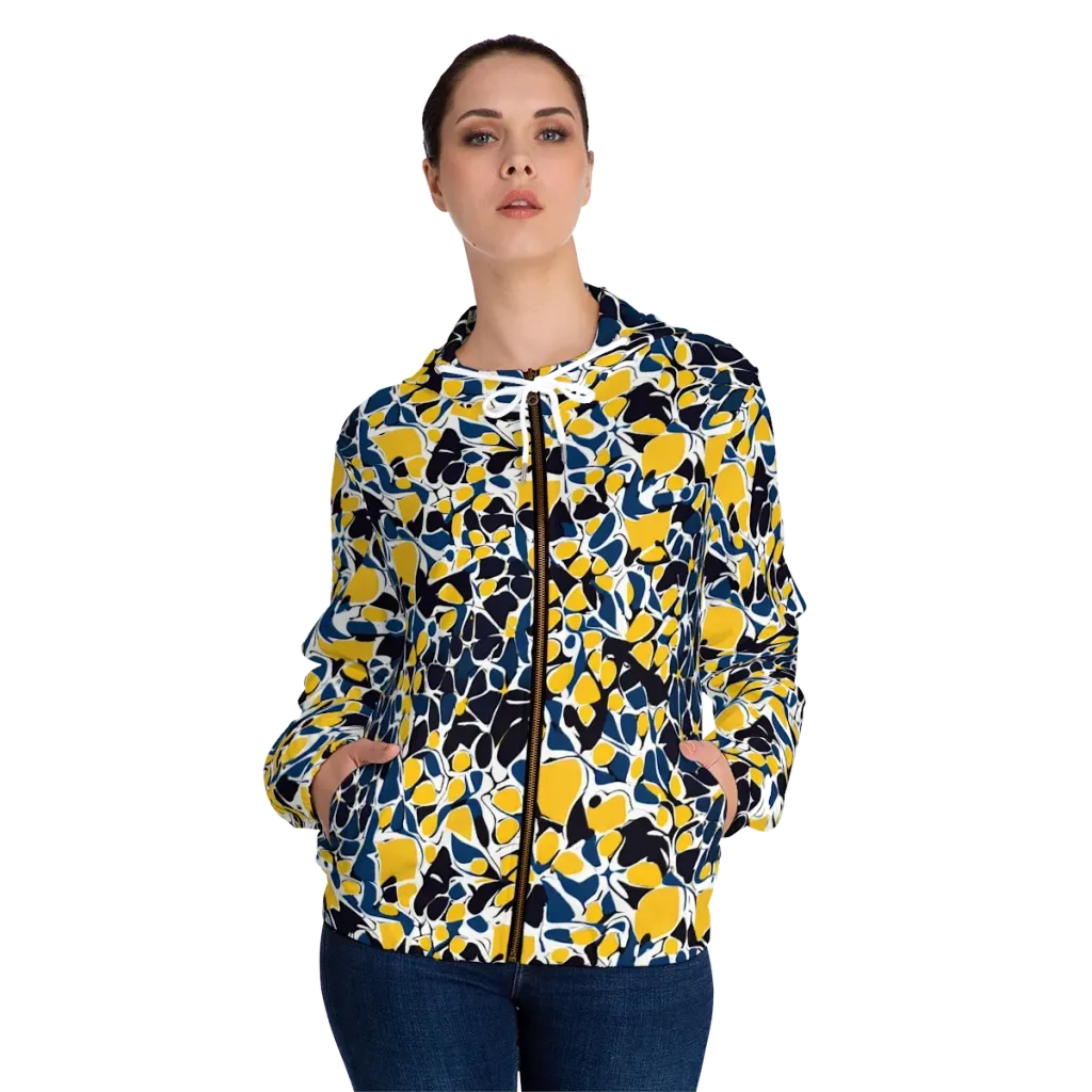 Ink And Citrus on Women's Full-Zip Hoodie — Front On Person