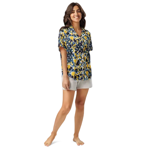 Ink And Citrus on a Women's Short Sleeve Pajama Top