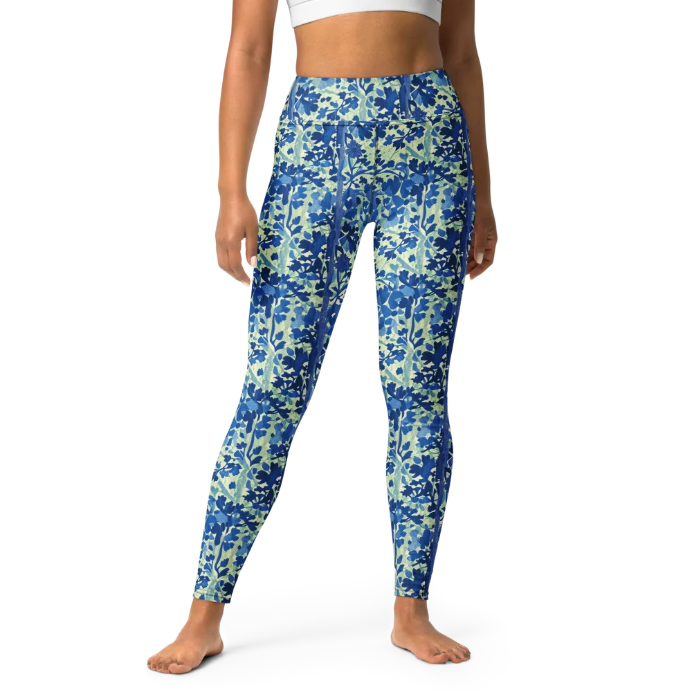 Indigo Conservatory on Yoga Leggings — Front
