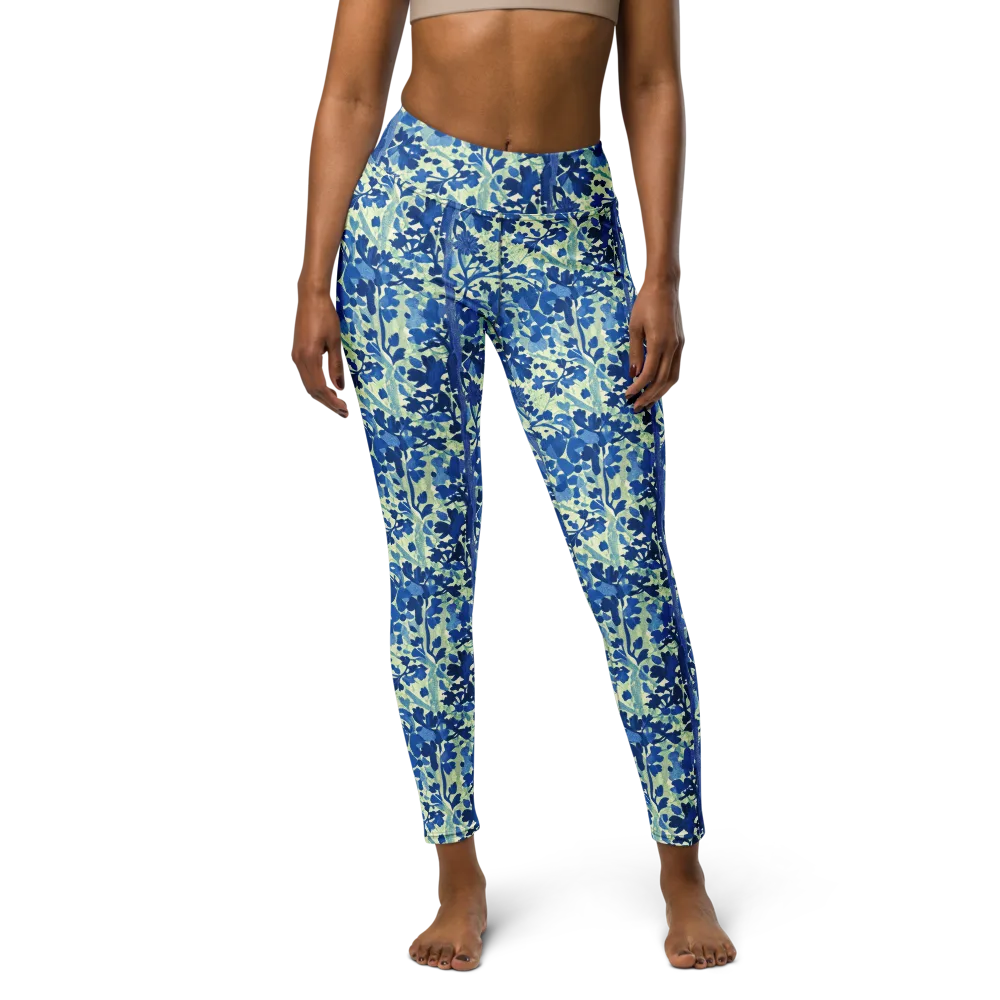 Indigo Conservatory on Yoga Leggings — Front