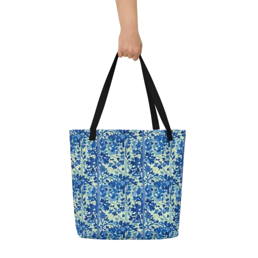 Indigo Conservatory on a Large Tote Bag W/ Pocket