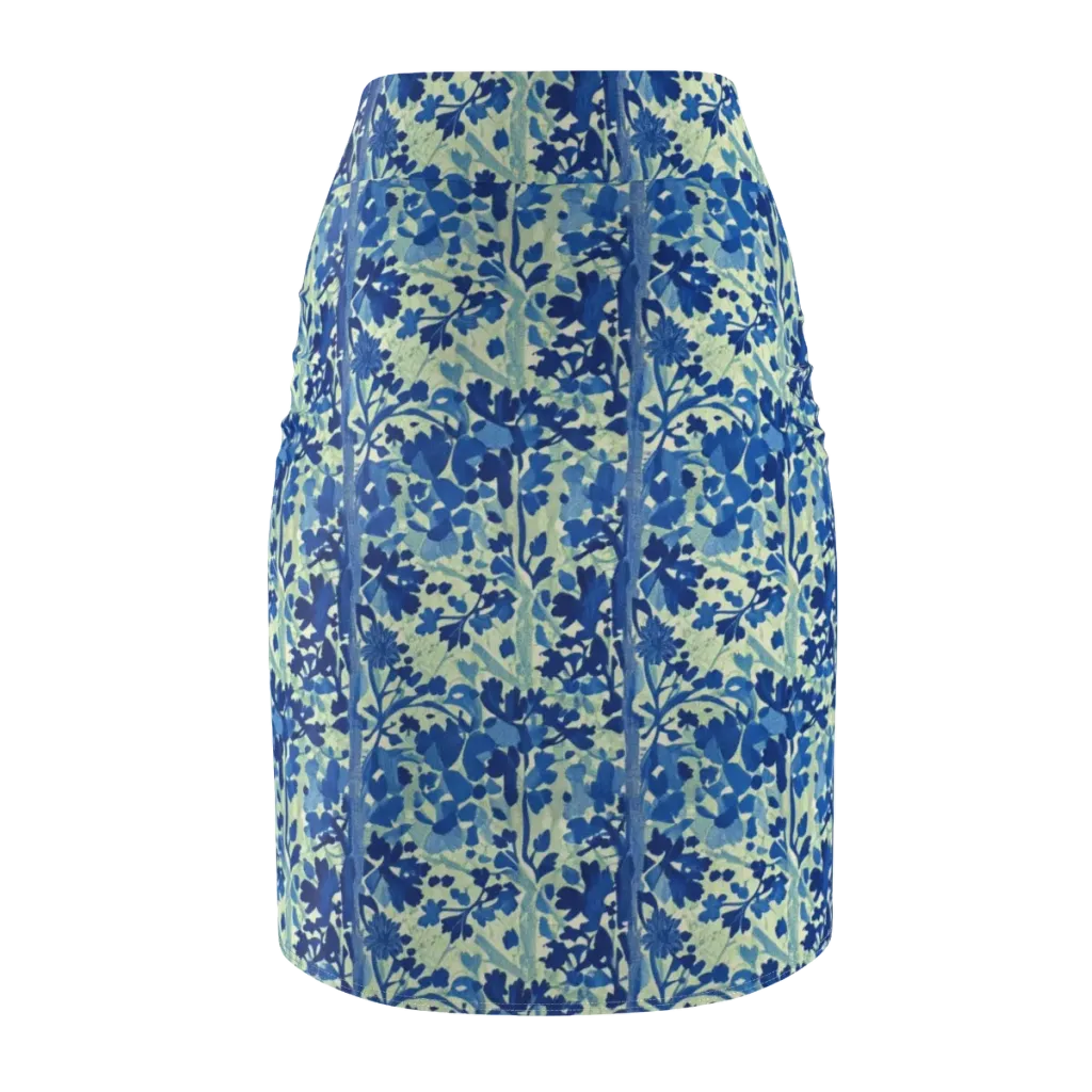 Indigo Conservatory on Pencil Skirt — Back