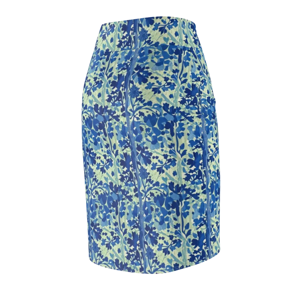 Indigo Conservatory on Pencil Skirt — Back Side