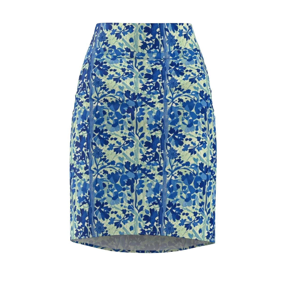 Indigo Conservatory on Pencil Skirt — Front