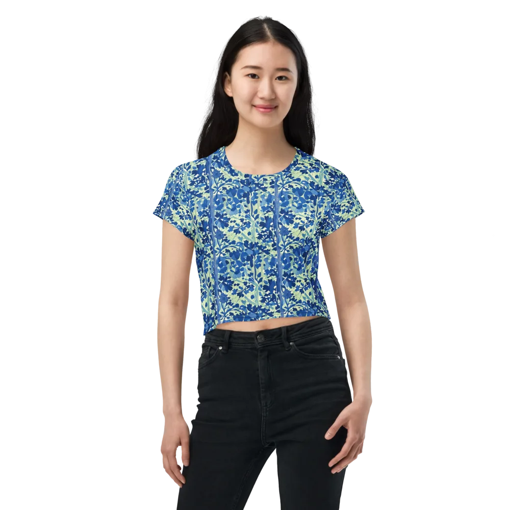 Indigo Conservatory on Crop Tee — Front