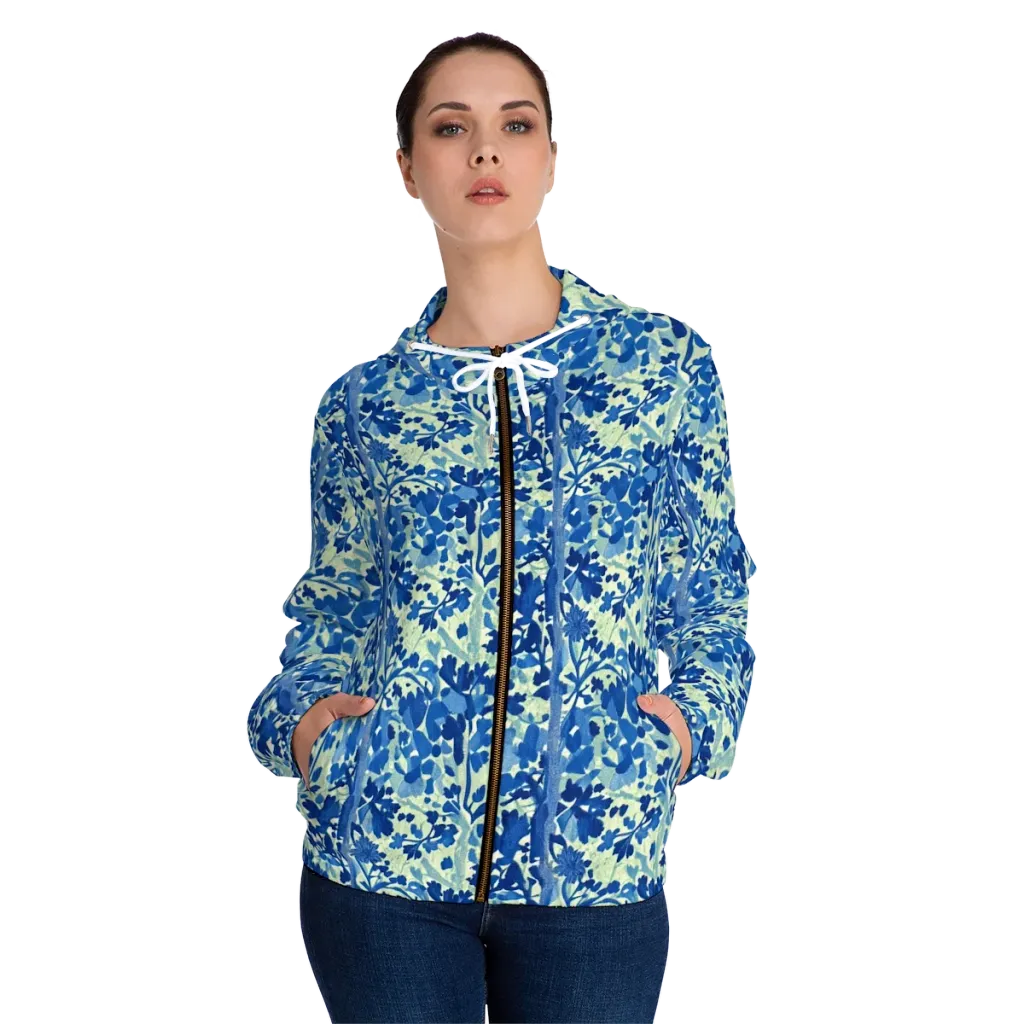 Indigo Conservatory on Women's Full-Zip Hoodie — Front On Person