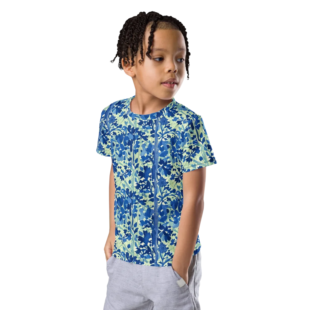 Indigo Conservatory on Kids Crew Neck T-Shirt — Left Front
