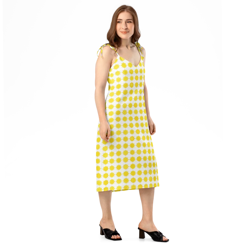 Solar Check on Slip Dress — Right Front