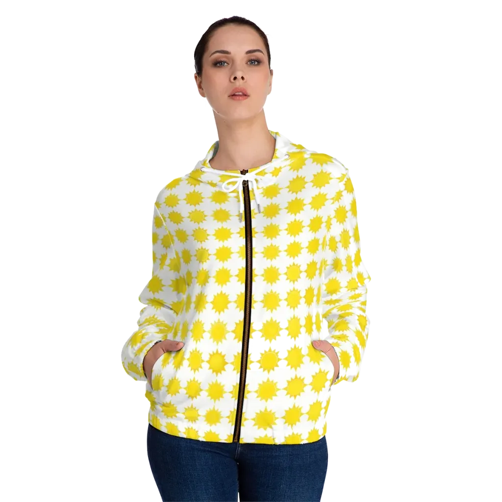 Solar Check on Women's Full-Zip Hoodie — Front On Person