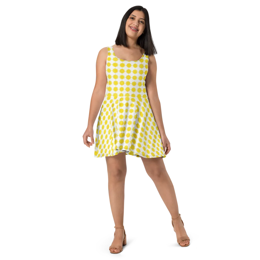 Solar Check on Skater Dress — Front
