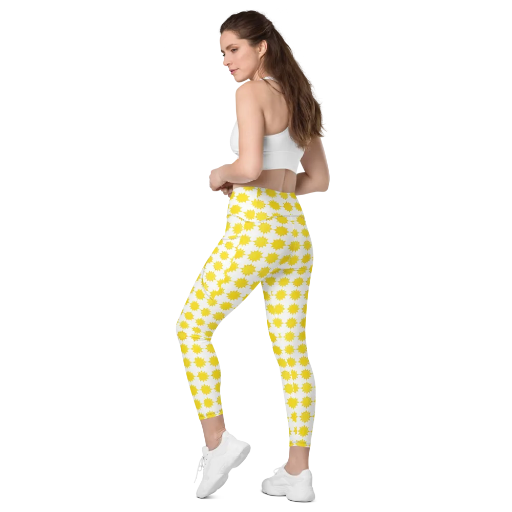 Solar Check on Leggings with Pockets — Left Back
